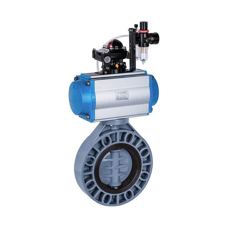 PVC-C D671X-10S 공압식 버터플라이 밸브 DN40-1000 40A-1000A JIS 표준