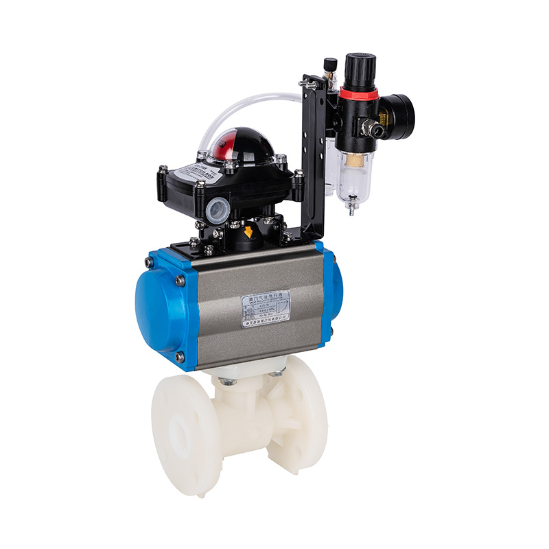 PVDF Q641F-10F 공압 로봇 볼 밸브 DN15-300 1/2'-12' ANSI 표준